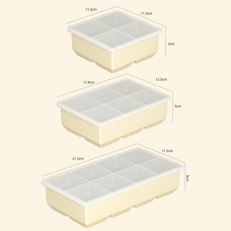 Food Grade Silicones Large Ice Cubes Molds With Easy Removal Design For Homemades Drink Cocktails And Freeze Dessert