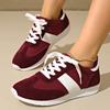 Fashion Women's Contrast Color Platform Sneakers Fashion Non Slip Lace Up Sports Shoes for Women Plus Size Lightweight Casual Sneakers