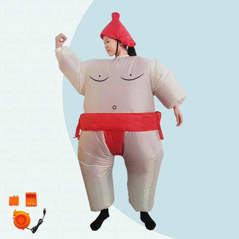 Halloween Inflatable Funny Fat Man Sumo Costume for Parties & Performances