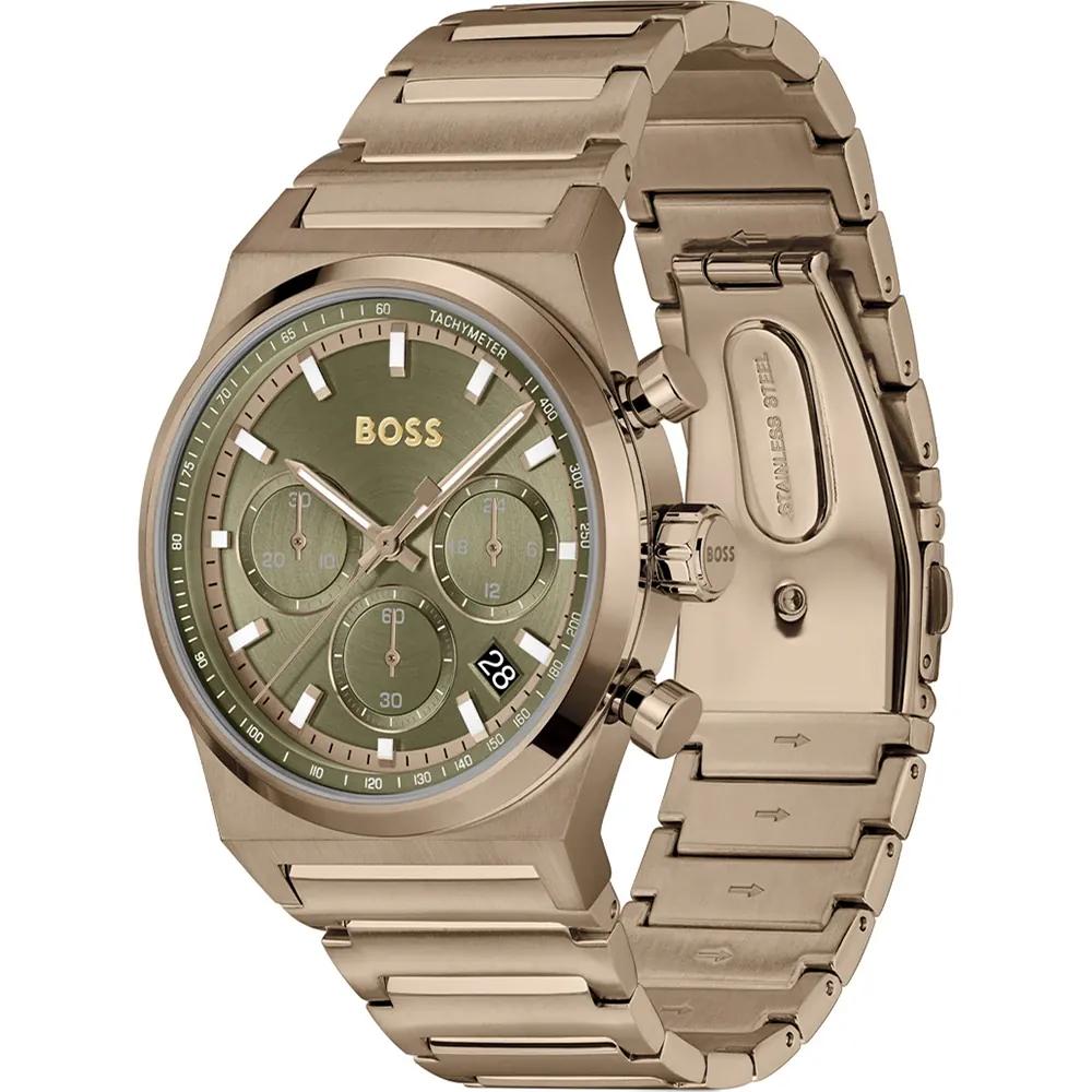 BOSS Candor Chrono Verde Champagne Pulsera de Acero Inoxidable Reloj de Cuarzo para Hombre 1514222
