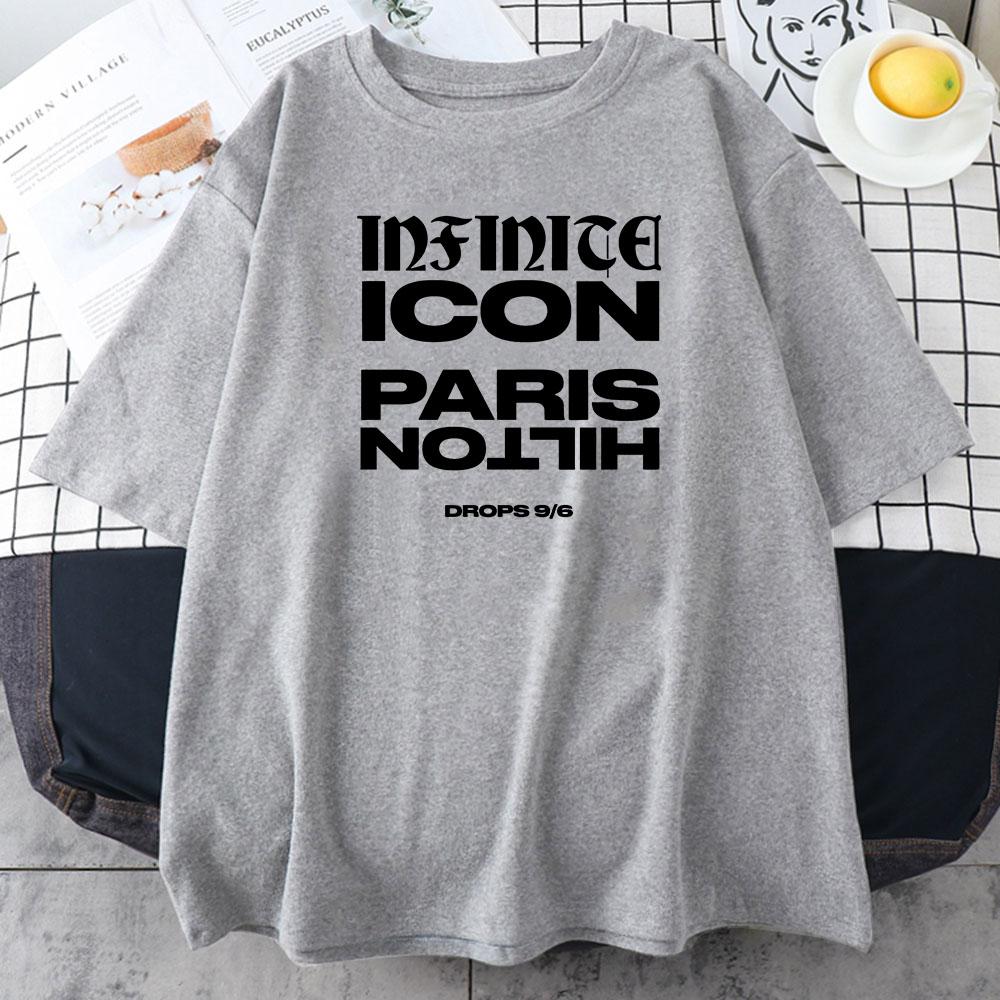 Paris-Hilton Infinite Icon T-shirt Cotton Short Sleeve Summer Tshirts Casual Women/Men High Quality Tee-shirt Graphic Print Tees