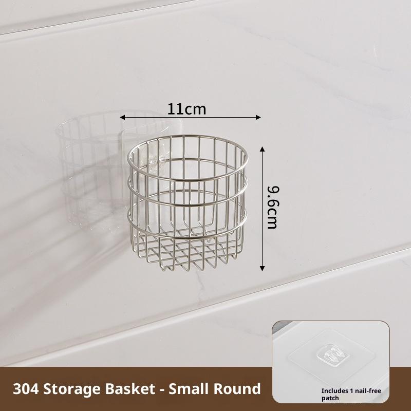 Onion Ginger Garlic Kitchen Shelf Wall Hanging Condiments Spice Vegetable Fruit Storage Rack Wall Drain Basket Punch-Free