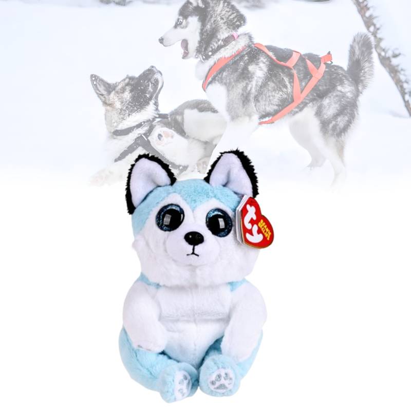 Ty Babies Beanie Siberian Husky Stuffed Animals Soothe Dolls Children Birthdays