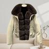 Women's winter short pie overcomes big fur collar, fur texture jacket, small man looks thin, women's clothing manufacturers direct batch goods