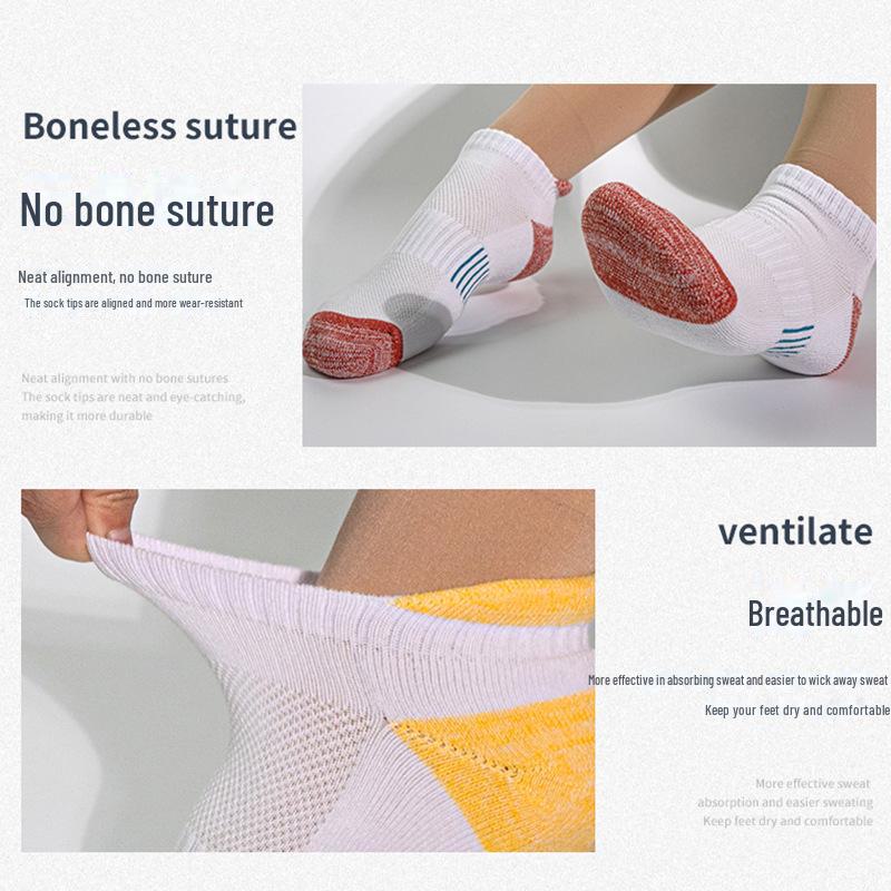 Chaussettes de Course Respirantes en Coton Peigné pour Femmes – Absorbantes la Sueur, Amorties et Courtes pour le Sport et le Badminton