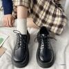 Shoes women's new small leather shoes retro style leather shoes college style platform versatile shoes