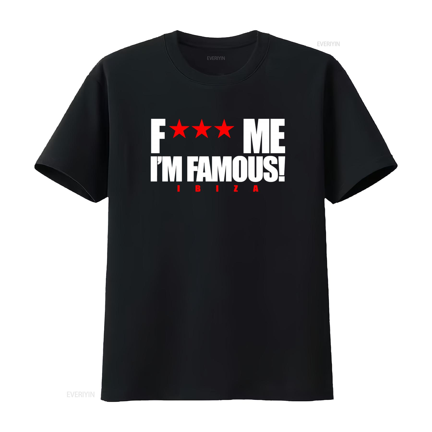 

F Me Im Famous Classic Mens T Shirt David Guetta Logo Ibiza Top White Grey Stylish and Trendy for Men vintage Washed homme 4XL