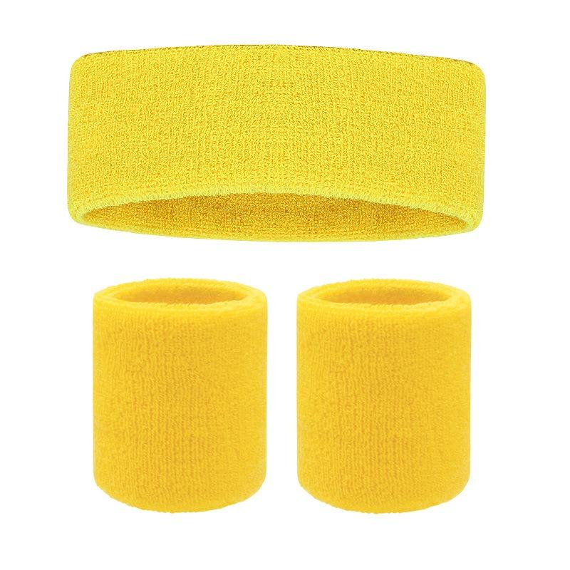 Exercise and fitness cycling basketball badminton breathable and sweat-absorbent headband hand protection wrist protection headband set