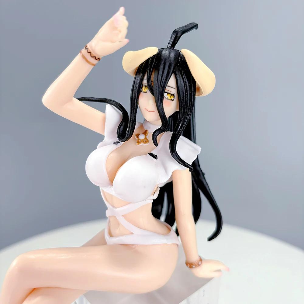Aixlan Overlord Amine Figure Albedo 16cm Sexy Swimsuit Girl Pressing Cup Surface PVC Action Figure Collectible Model Toys Gift