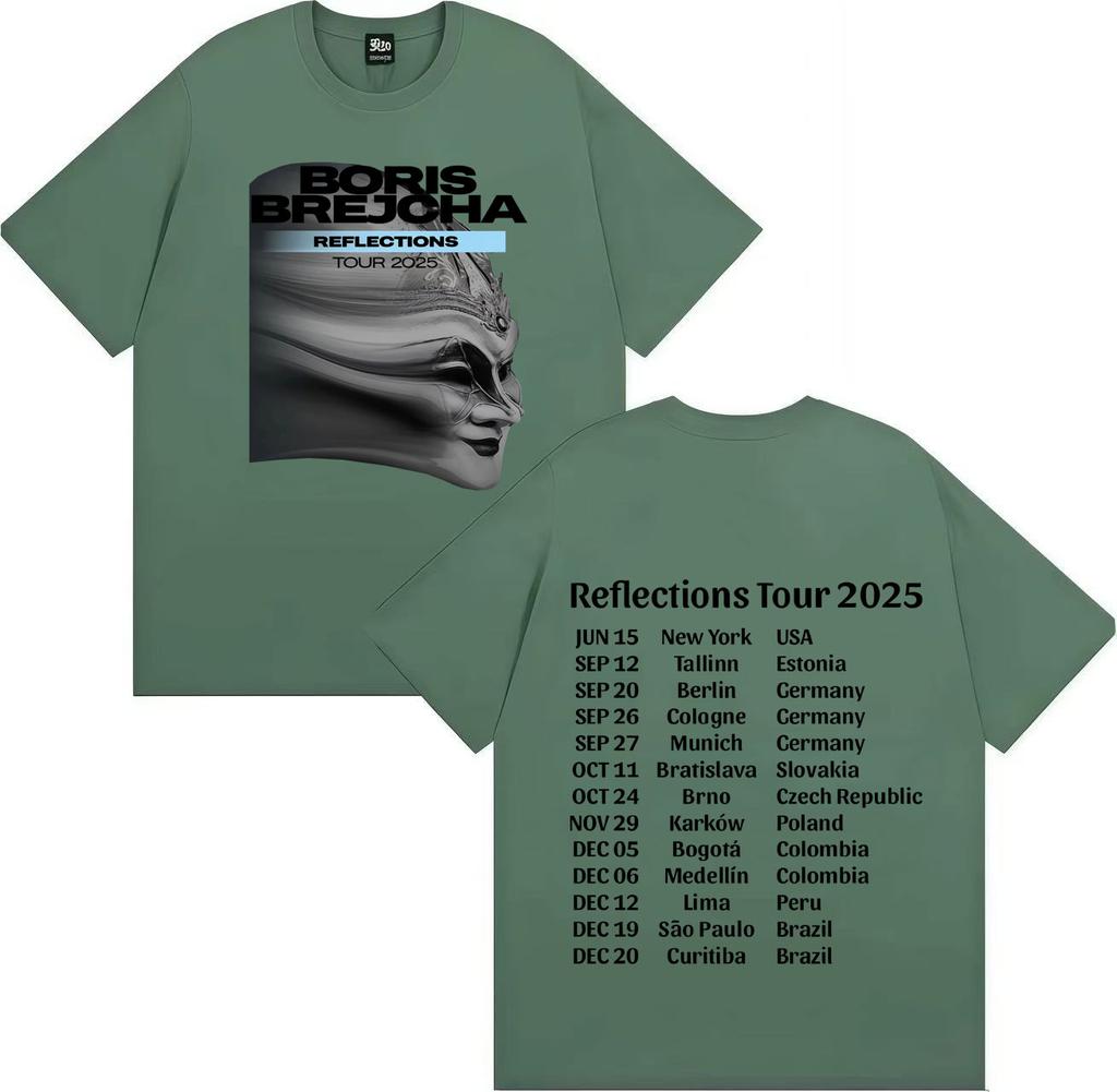 2025 Boris Brejcha Reflection Tour Hot Sale Gothic Double Sided Print T Shirt Men Women Summer T Shirt Fashion Short Sleeve Tops