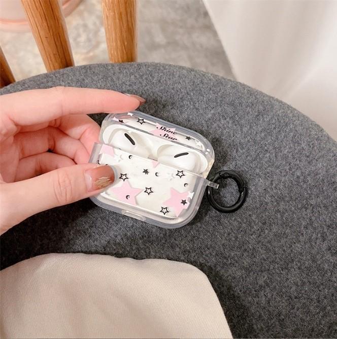 Ins simple pink stars for AirPods Pro protective case Bluetooth 1st generation AirPods 1 wireless earphone case