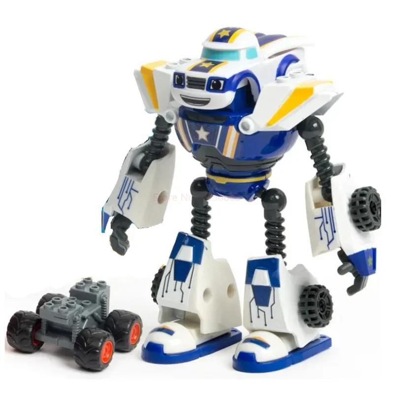 Anime Figures Blaze Monster Machines Cartoon Deformed Car Model Doll Action Toy Boys Birthday Plastic Alloy Collectible Gift