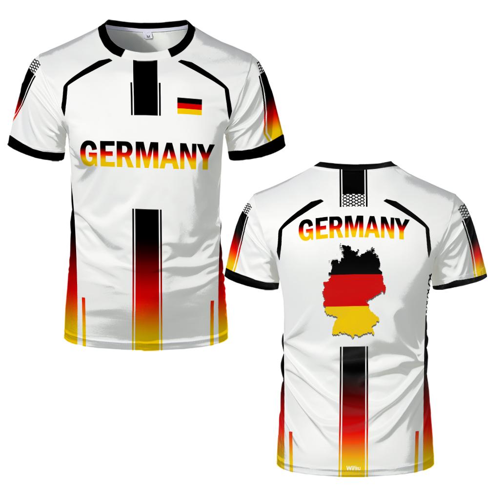 New German Flag 3D Print T-Shirt 2026 Summer Outdoor Sports Breathable Quick-Drying Jersey Men's Women's Soccer Training Apparel