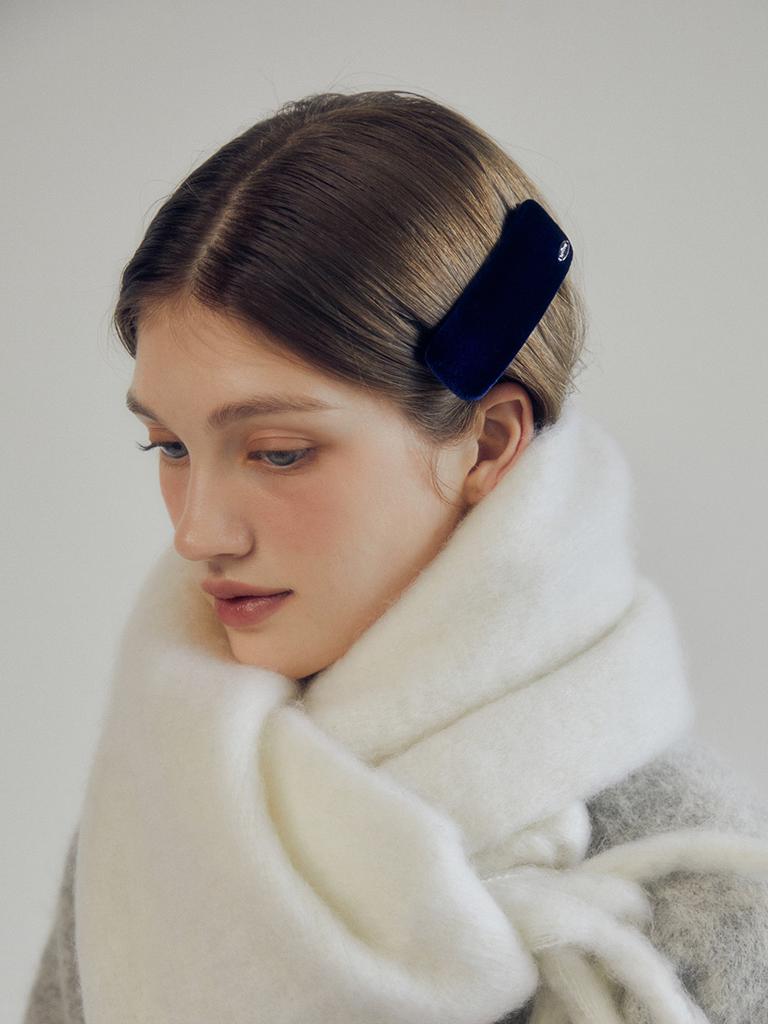 Mellotory Square Velvet Hairpin (Navy)