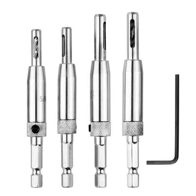 4 Brocas Autocentrantes para Bisagras Carpintería Puerta Ventana Bisagra Broca Posicionador Abreagujeros