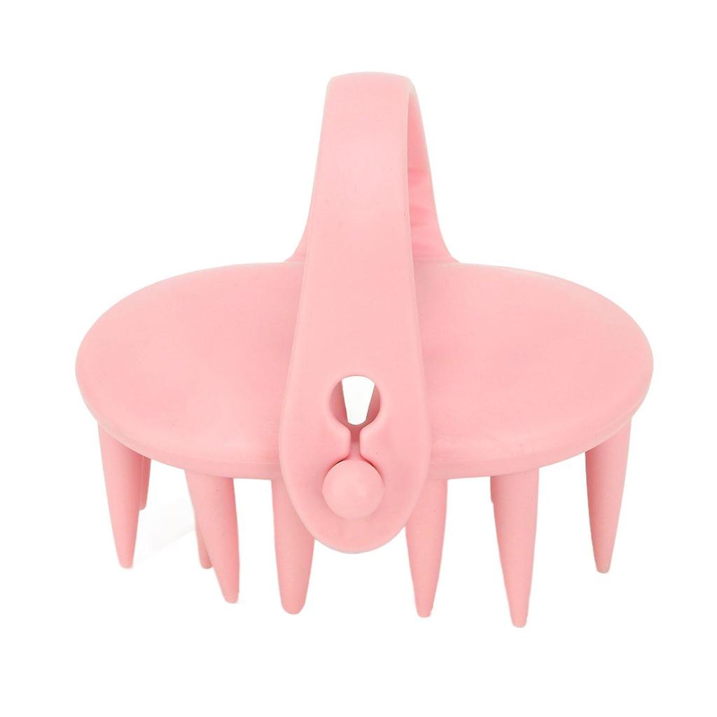 Silicone Bath Shower Body Scrubber Cleansing Brush Men Women Portable Exfoliating Shampoo Brush Pink