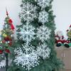 Christmas Snowflakes Plastic Brushed Ornaments Snowflake Tree Hanging Decorations Winter Party Holiday Home Decoration Supplies