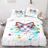 Cat Duvet Cover Set King Size Cute Cats Pattern Bedding Set Decorative Animal Polyester Comforter Cover with Pillowcases for Kid