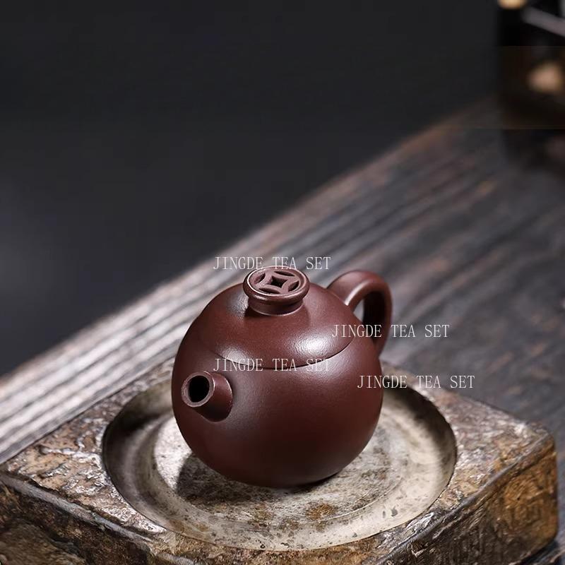 150ml Hollow Out Purple Clay Teapot Chinese Small Capacity Jasmine Tea Teapot Household Circular Teapot Chinese Tea Set Teaware