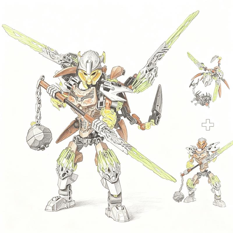 Bionicle Series Skull Warrior Mask Maker Building Blocks Anime Action Figures Soldier Warrior Bricks Toys For Boys Kids Gifts