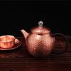 Vintage Small Size Copper Coffee Pot,Hammer Texture Weave Handle 300 Ml Heat Resistant Filter Water Kettle,Handcrafted Teapot