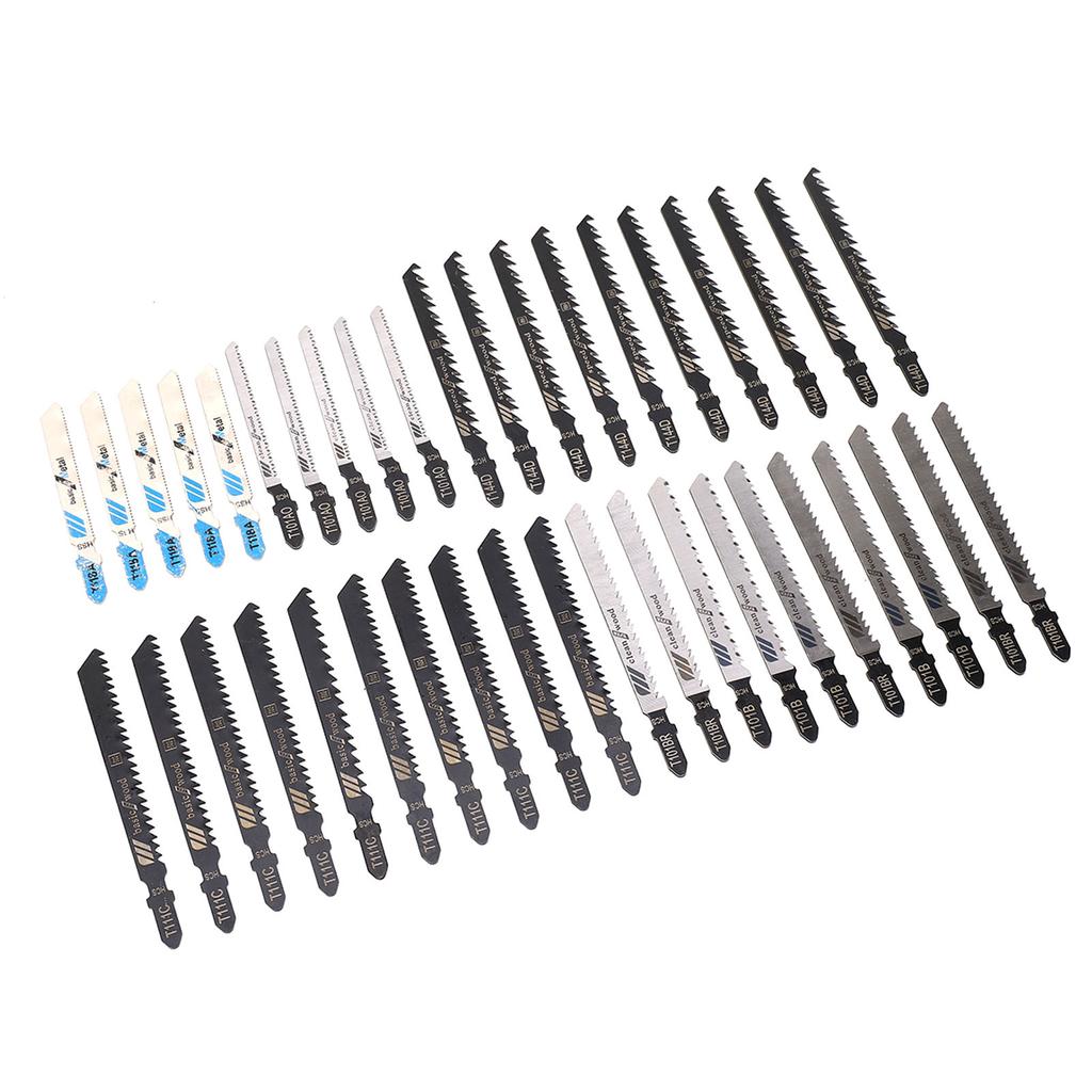 40Pcs Jigsaw Blade 6 Types High Speed Steel Reciprocating Sabre Saw Cutting Tool for Wood