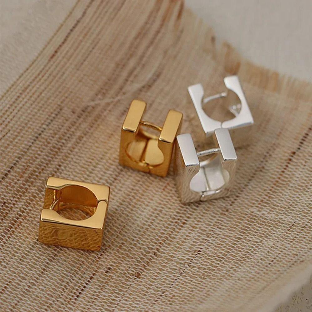 Prevent Allergy Square Geometric  Ear Buckle Korean  Style Minimalist Hoop Earring  Party