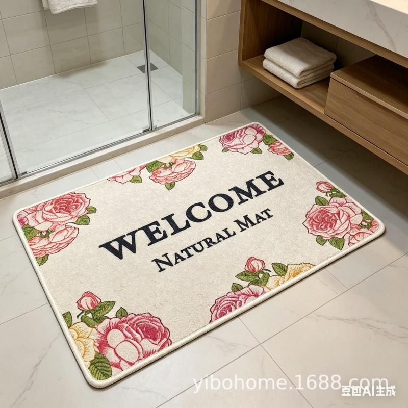 Newest Pebble Stone Pattern Welcome Coir Doormat Non Slip Wear Resistant Front Entry Entrance Floor Mat