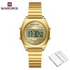 Naviforce Original Women Digital Watch Stainless Steel Strap Waterproof Calendar Chronograph Night Pattern Lady Girl Casual Fashion Watch NF5066