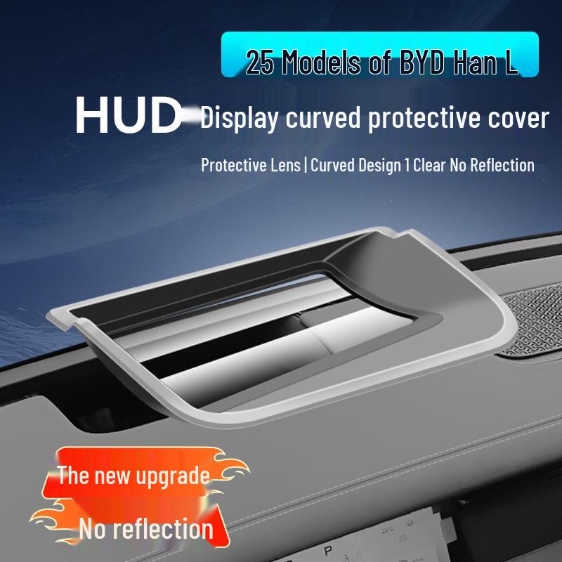 BYD Han L-Shape Head-Up Display Protective Cover for 25 Models - Soft Film Dashboard Dust Shield.
