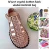 1 Set Hand-woven Hollow Line Hook Sole Kids Adult Roman Sandals Crystal Bottom Hooks Sandals Crocheted Diy Hand-knitted Material
