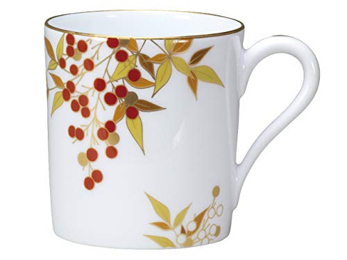 [Okura Touen Washi Wrapping] Red and White Nanten Mug