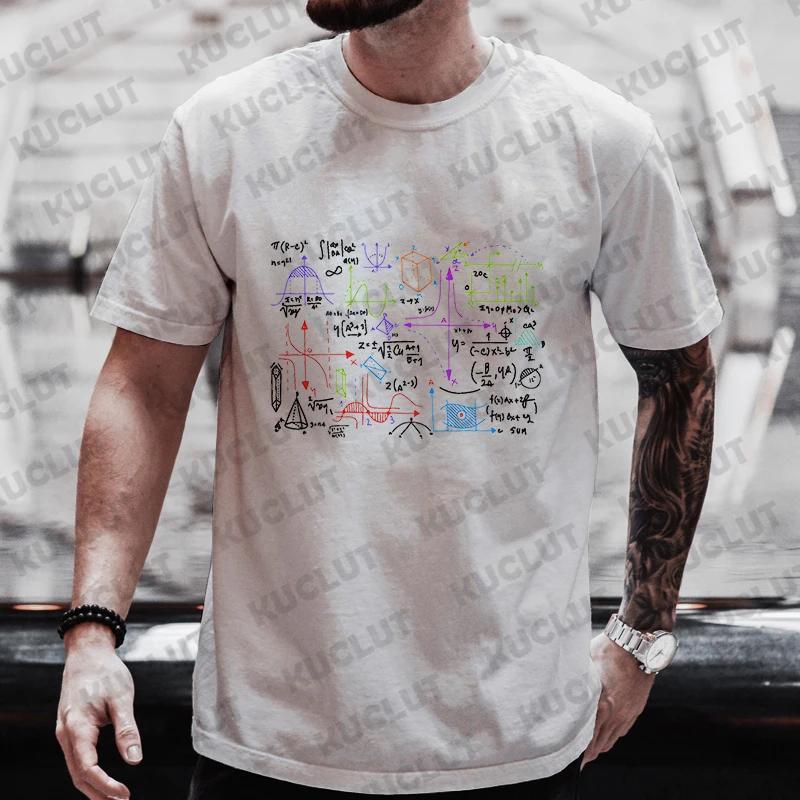 Men's Streetwear T-shirts Sum of Cubes Maths Print T-Shirt Oversized Funny Formula Mathematics Graphic Tees for Men Women Tops