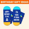 Zmart Birthday Gift Ideas for Teens - Birthday Socks for 13-19 Year Old Boys Girls 2 Pack