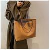 Retro Large Capacity Faux Leather Tote Bag for Women, Vintage Style Work Shoulder Handbag, Street Chic Commuter Purse