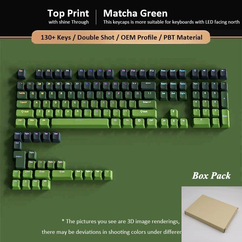 Xiaomi 133+ Keys Black Cherry Profile Double Shot Shine Through PBT Keycaps RGB Backlit Keycaps for Cherry Gateron MX Switches Keyboard