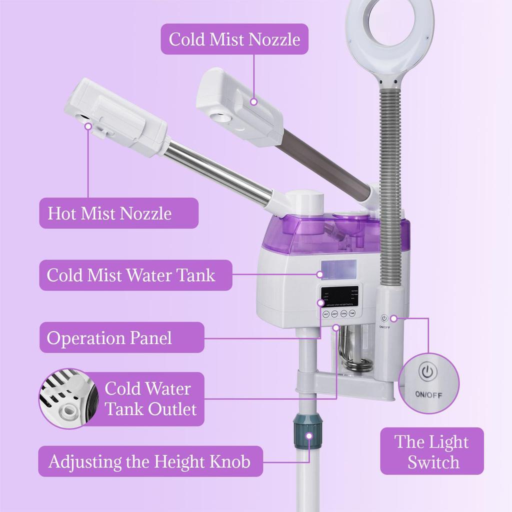 Dual-Mode Facial Steamer: Cold & Hot Hydrating Beauty Spray Machine