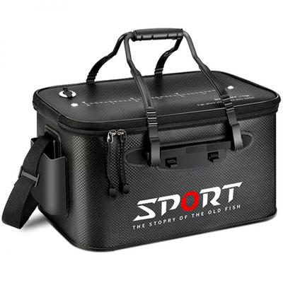GaUmiME 55cm Fishing Bucket, Fishing Tackle, Foldable EVA Bucket, Heavy-Duty, Waterproof, Water Bucket Case, Large Capacity (55cm)
