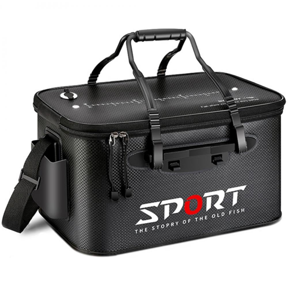 

GaUmiME Foldable Fishing Bucket, EVA Tackle Bucket, Durable, Waterproof, Large Capacity, for Fishing, Water Drawer, and Small Item Storage (45cm)