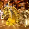 Karafa na whisky s koňskou hlavou z vysoce borosilikátového skla, láhev na likér, unikátní umělecký dárek pro milovníky whisky