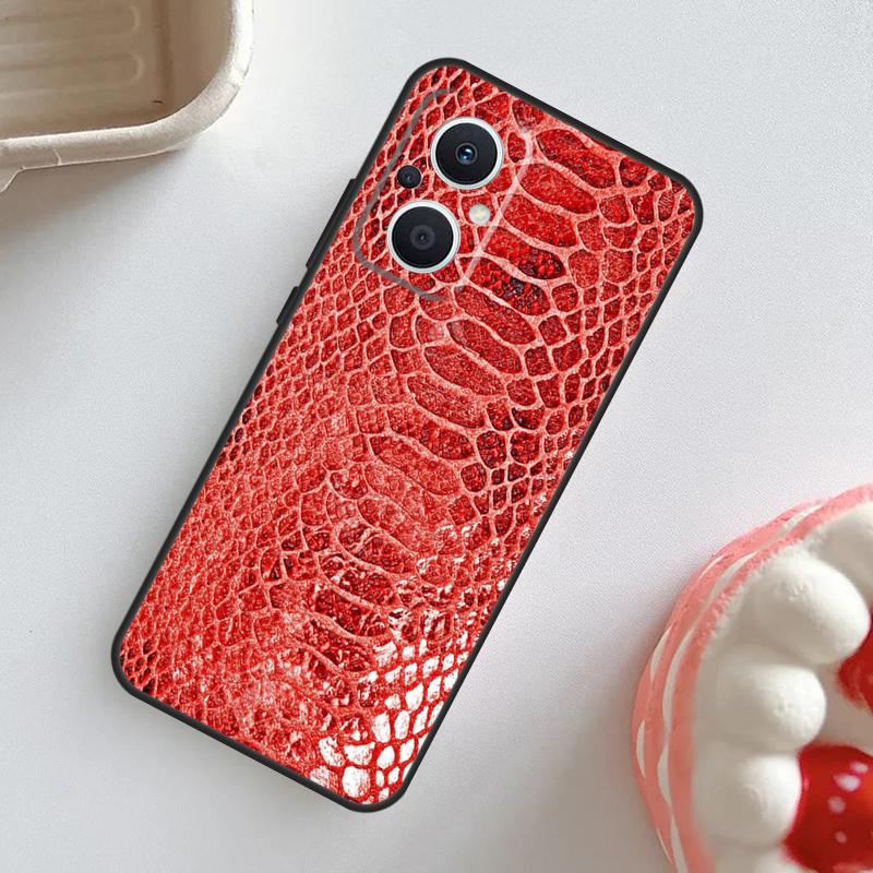 Snake Skin Texture Case For OPPO Reno 7 8 6 5 4 Lite 8T 4Z 5Z 11 F 10 Pro OPPO Find X6 X5 Pro X2 X3 Neo Cover