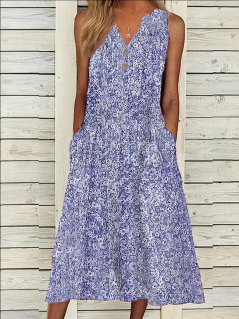 BITCED Fashion Summer Spring Sleeveless V-Neck Casual Dresses