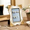 Freestanding Earring Holder Stand with Soft Lined Panel, Jewelry Display Frame for Vanity Tabletop Storage Home