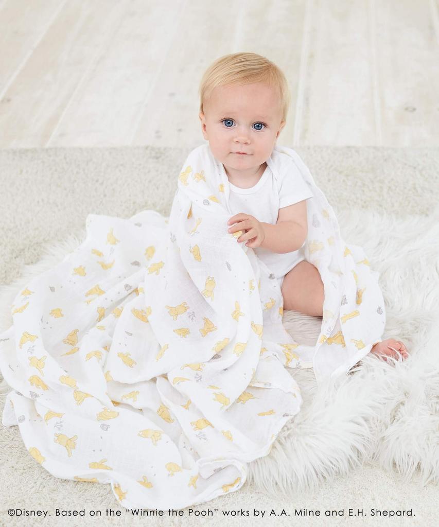 Aden anais essentials Disney gázová dětská zavinovačka originální produkt zavinovačka sada 2 medvídků mušelín Dárek pro miminko 112 x 112cm zavinovačka novorozeně