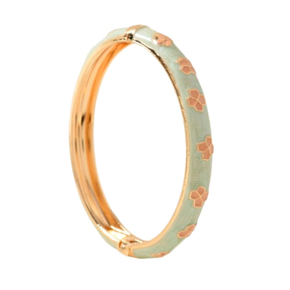 Enamel Vintage Cloisonne Bangle Traditional Women's Hand Bracelet Hollow Out Flower Bangle  Woman