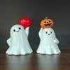 Cute Ghost Decoration Spooky Halloween Ghost Figurine Resin Desktop Ornament for Home Office Decor Cute Pumpkin for Tabletop