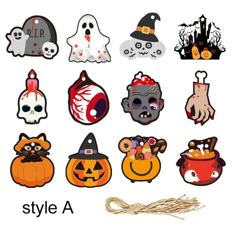 Dárková taška s halloweenským motivem a kreslenými samolepkami Festivalová atmosféra Přívěsek Párty Tašky na ukládání sladkostí Kraftový papír Taška na drobnosti TMZ