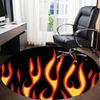 1pc Flame Art Office Round Area Rug,  Mat Suitable For Office, Under Office Chairs Bedroom Living Room Home Decor, Room Deco