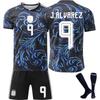 Maillot de Football Extérieur Coupe du Monde de la FIFA 2026 Argentine pour Enfants et Adultes J.ALUAREZ #9