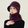 A Scarf Outdoor Cold proof Set Autumn and Winter New Style Plus Velvet Rabbit Fur Warm Hat Casual and Versatile Basin Hat